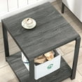 thumbnail image 4 of Modern Side Table, Square End Table with Storage Shelf for Living Room, Rustic Industrial Wood Nightstand for Bedroom, Dark Gray, 4 of 16