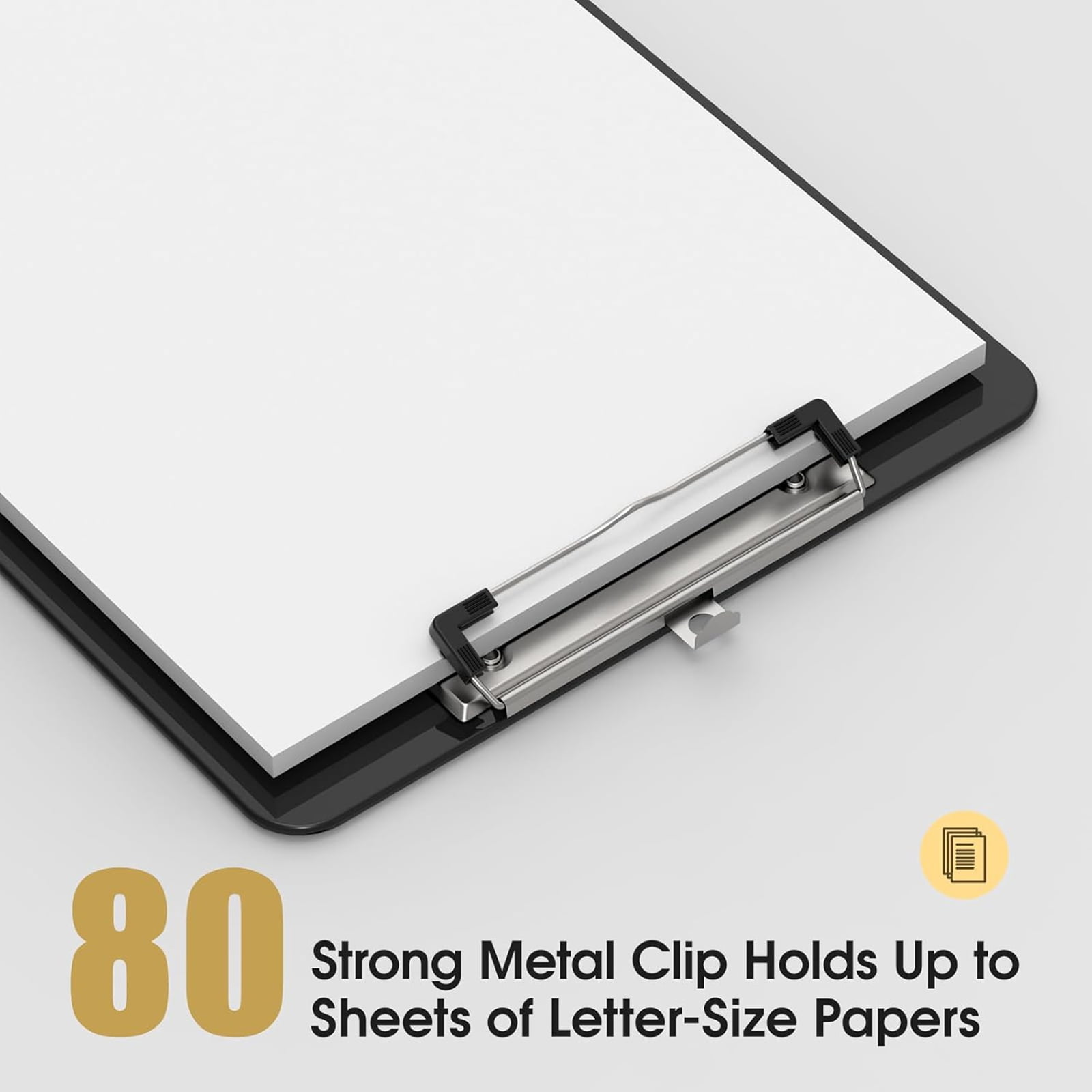 Bxaolu Plastic Clipboards, A4 Black Clip Board 8.5x11 for Men, Woman, Size 9" x 12.5" with Low Profile Clip, Home,Office Supply, Black