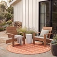 thumbnail image 4 of Safavieh Courtyard Alina Geometric Quatrefoil Indoor/Outdoor Area Rug, Terracotta/Bone, 6'7" x 6'7" Round, 4 of 10