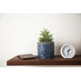 thumbnail image 4 of MyGift 4 Inch Cobalt Aqua Ceramic Floral Embossed Succulent Planter Pot, Set of 2, 4 of 5