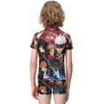 thumbnail image 5 of Jujutsu Kaisen Boys Rash Guard Set 2 Piece Swimsuits Short Sleeve Bathing Suits with Trunks, 5 of 7