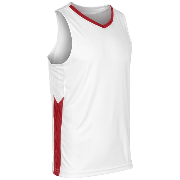 Dagger Basketball Jersey - WHITE,SCARLET - 2XL