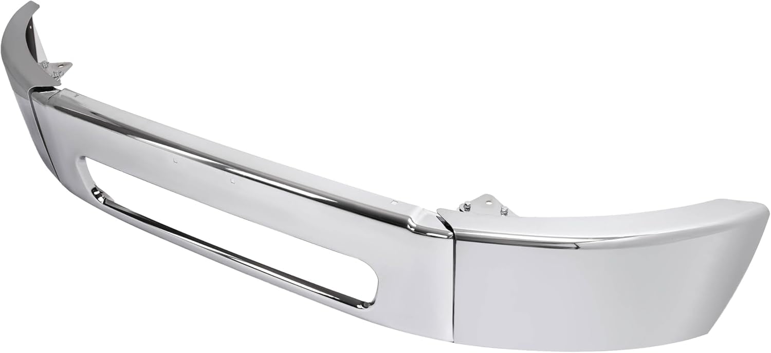 KOJEM Front Bumper Assembly Compatible with 2003-2021 Freightliner M2 106 112 Business Class A21-26683-005 A21-27811-016 A21-27811-017 Models Steel Bumper Chrome 3PCs