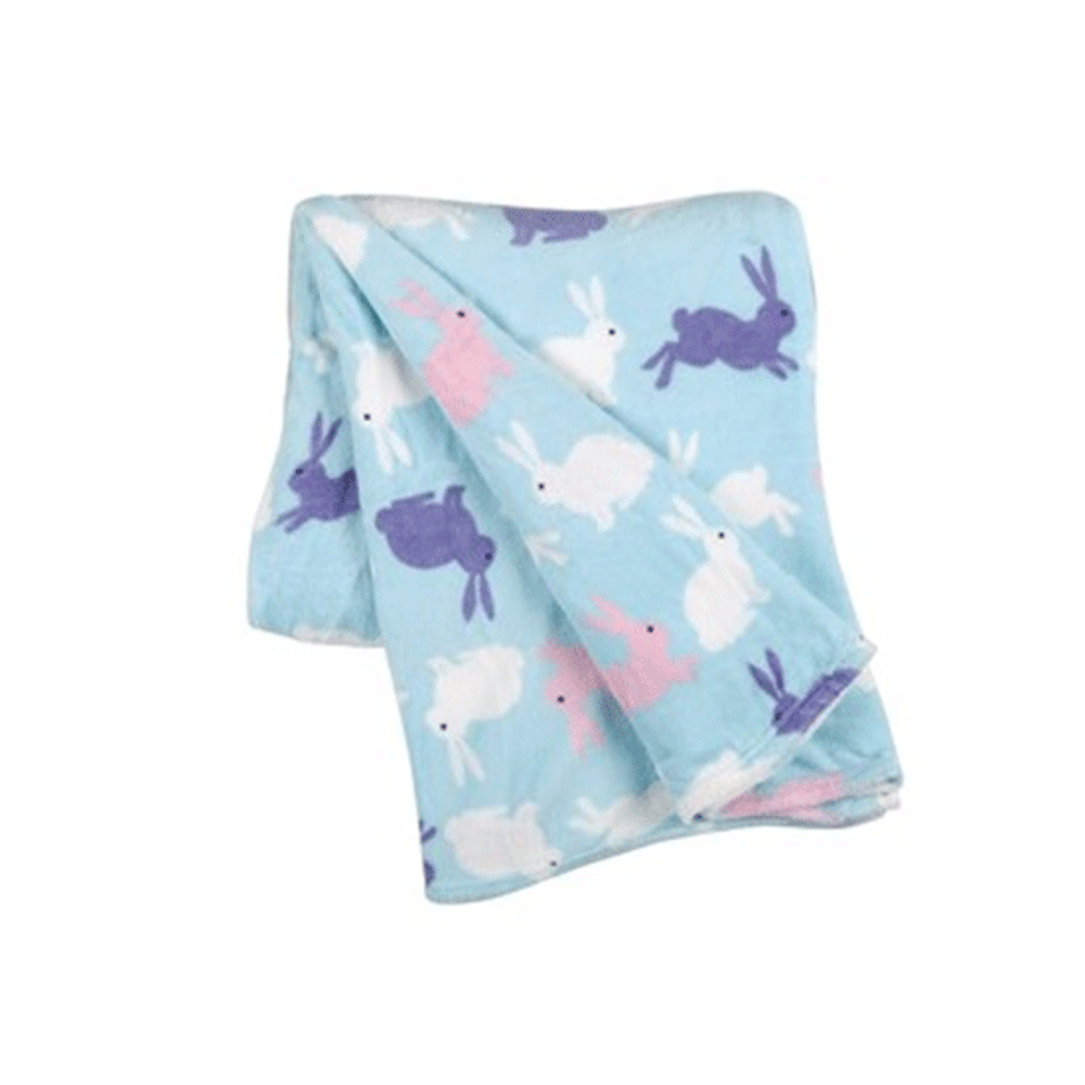 Home Fashions Easter Bunny Run Purple Pink White Bunnies Plush