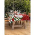 thumbnail image 2 of Outdoor Tablecloth with Umbrella Hole and Zipper, Red Snowman Christmas Rectangle Table Cloth 54x80 Inch Waterproof Tablecloth, Vintage Xmas Tree Snowflake Picnic Table Cover for Patio Camping, 2 of 7