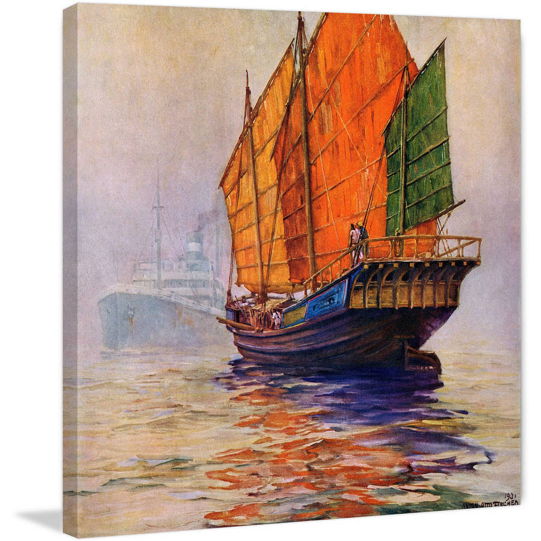 "Orange Reflection" Painting Print on Wrapped Canvas