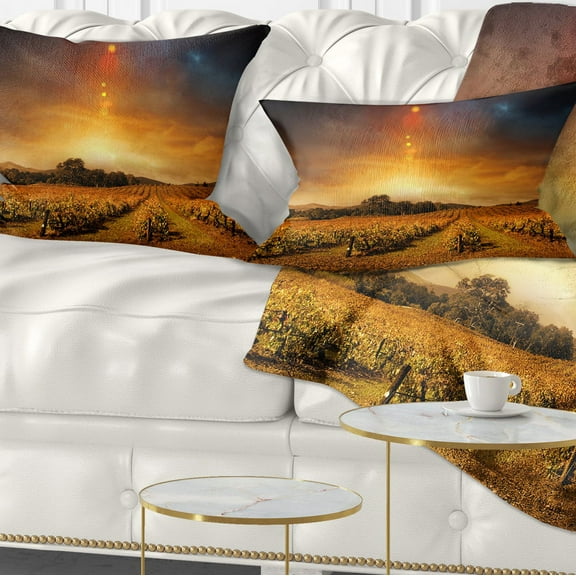 Designart 12" x 20" Yellow Polyester Throw Pillow