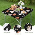 thumbnail image 4 of Happy Halloween Table Cover with Elastic Edge Wrinkle Resistant Washable Evil Pumpkin Ghost Square Table Covers Tablecloth for Halloween Party Decoration (34x34in), 4 of 6