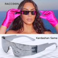 thumbnail image 2 of Sunglasses Mirror One Piece Eyewear 2000s 90s Aesthetic Goggles, 2 of 5