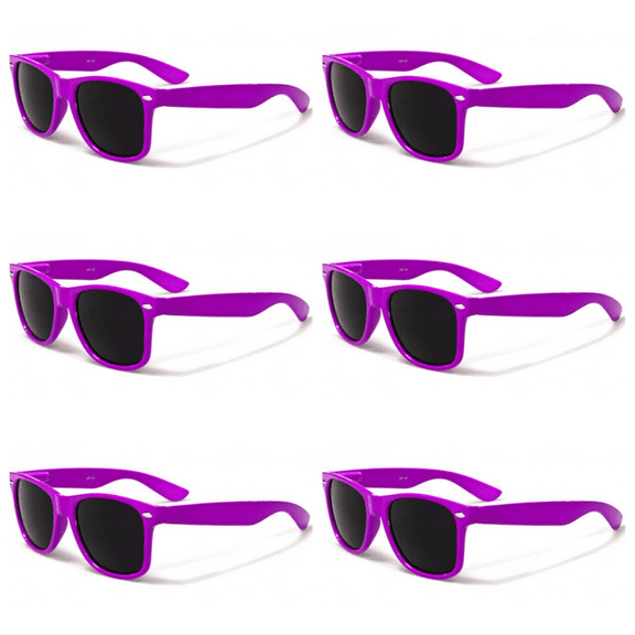 6 Pair Purple Retro 80's Purple Sunglasses Party Pack Free Shipping