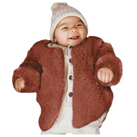 

Winter Savings Clearance! Stamzod Girls Fleece Jacket Thick Warm Kids Clothes Winter Children Jackets For Boys Solid Outerwear Coat Children Outerwear 3M-4T