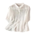 thumbnail image 2 of Lixiuxyad Women's Casual Short Sleeve Embroidered Tshirt Comfortable Summer Top For Daily Wear With Jeans Or Pants Womens Summer T Shirts,White XXL, 2 of 7