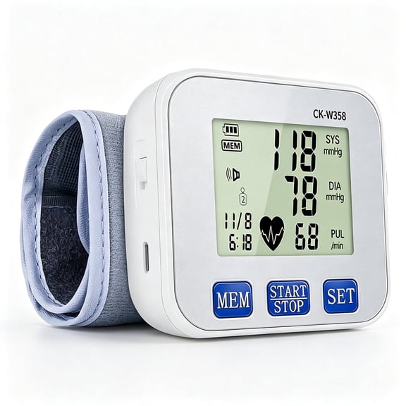 Automatic Wrist Blood Pressure Monitor,Voice Prompts,Rechargeable,—Portable Digital Blood Pressure Monitor Ideal for Home, Travel, and the Office