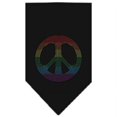 thumbnail image 1 of Rainbow Peace Sign Rhinestone Bandana Black Large, 1 of 1