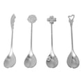thumbnail image 1 of Shisuyan Stainless Steel Spoons Silver 4Pcs 6x6in Heart Shaped For Dessert Eating, 1 of 8
