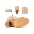 thumbnail image 2 of BLISSFUL STEP Round Toe Chunky Heel Knee High Boots for Women Nude (Size 10), 2 of 5