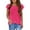 Hot Pink, variant on Krdevn Girls' T Shirts Wavy Sleeves Crew Neck Short Sleeve Tops Casual Plain T Shirt for Girls,5-6 Years