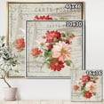 thumbnail image 2 of Fleurs Rouges Peintes sur Carte Postale Vintage II - Toile Encadrée de Ferme, 2 of 3