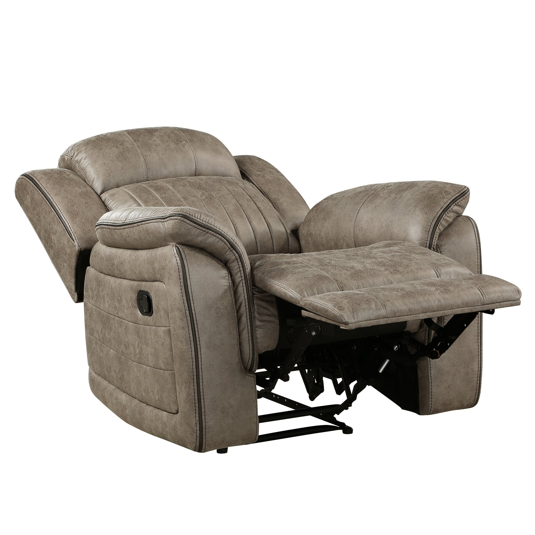 OakvillePark Paran Polished Microfiber Upholstered Reclining Chair, Sandy Brown