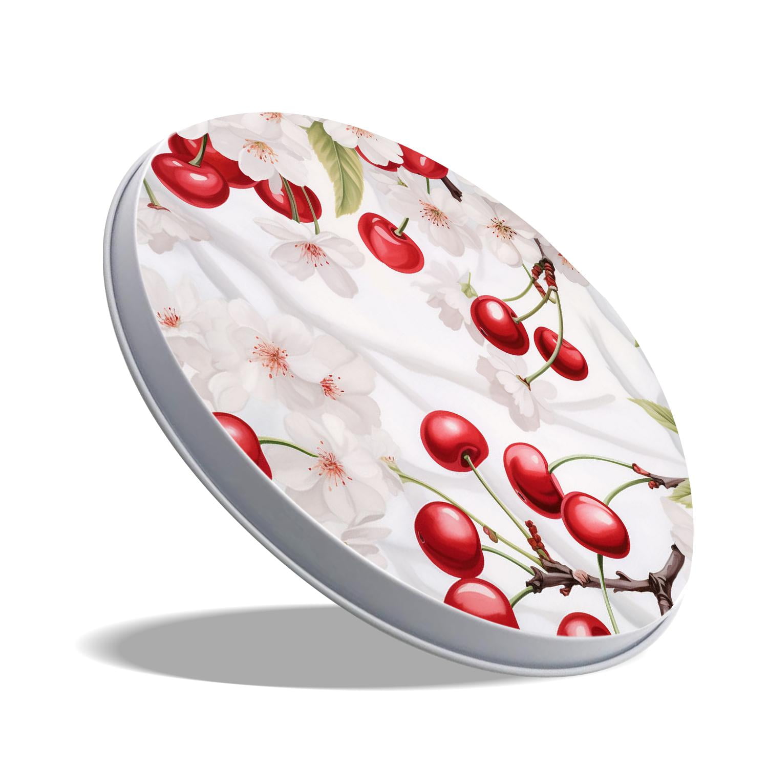 Stove Burner Covers 4 Pcs for ,Red Cherries Green Leaves colorful, Round Gas Stove Burner Cover 8Inch And 10Inch