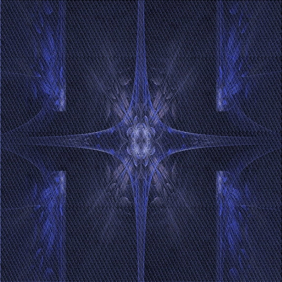 Ahgly Company Indoor Square Patterned Night Blue Area Rugs, 6' Square