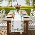 thumbnail image 4 of Table Runners 72 Inches Long Dress Scarves, Green Eggs Easter Farmhouse Kitchen Table Runner, Coffee Tablerunners, Leaves Elegant Pastoral Botanical 16x72 Inch, 4 of 9