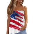 thumbnail image 2 of 4th of July Tube Tops for Women Strapless Smocked Bandeau Tops Casual Pleated Flowy Tops Sleeveless Tank Tops, 2 of 5