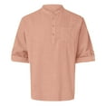 thumbnail image 4 of Men's Casual Loose Fit Long Sleeve Solid Color Pocket Pullover Shirt for Spring Summer Comfort Wear, 4 of 5
