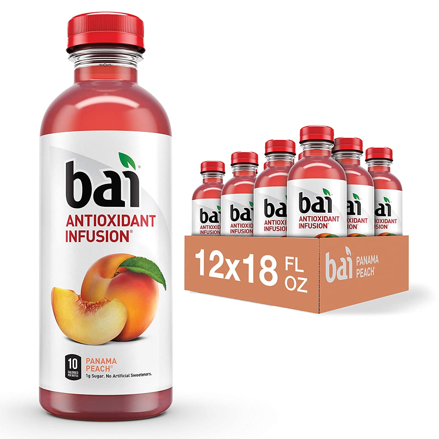 Bai Flavored Water, Panama Peach, Antioxidant Infused Drinks, 18 Fluid