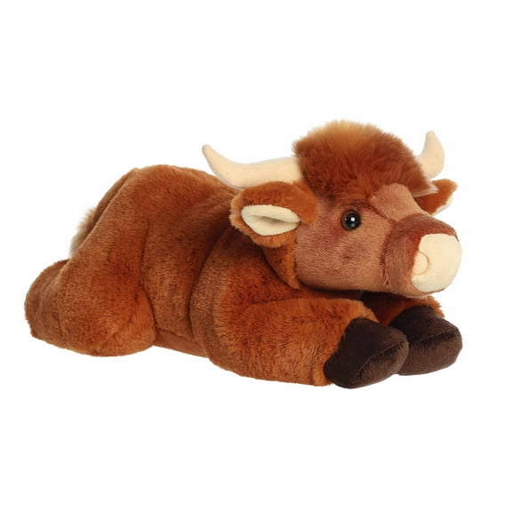 Aurora - Medium Brown Adorable Stuffed Animal - 13" Craig Highland Cow - Flopsie