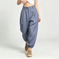 thumbnail image 7 of Levmjia Women High Waisted Jogger Pants Cuffed Ankle Length Casual Lounge Pants with Pockets Solid Color Elastic Waist Trousers, 7 of 7