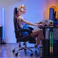 thumbnail image 2 of EDX Ergonomic Gaming Chair High Back Office Chair with Lumbar Support and Adjustable Armrests Swivel Racing Chair, Black and Purple, 2 of 9