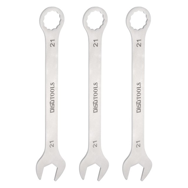 Uxcell 3pcs Thin Combination Wrench Metric 21mm Torx Ended Box 15 Degree Offset Open End Stainless Steel