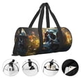 thumbnail image 3 of Vsdgher Flower Field Skull 45L Foldable Duffel Bag, Sports Gym Bag,Overnight Bag, Portable Weekender Bag for Airplanes, 3 of 6
