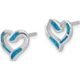 thumbnail image 3 of Sterling Silver Rh-Pl Cr.Opal Heart 16In Necklace W/2In Ext And Earring Set(Length 16) - Jbsp, 3 of 5