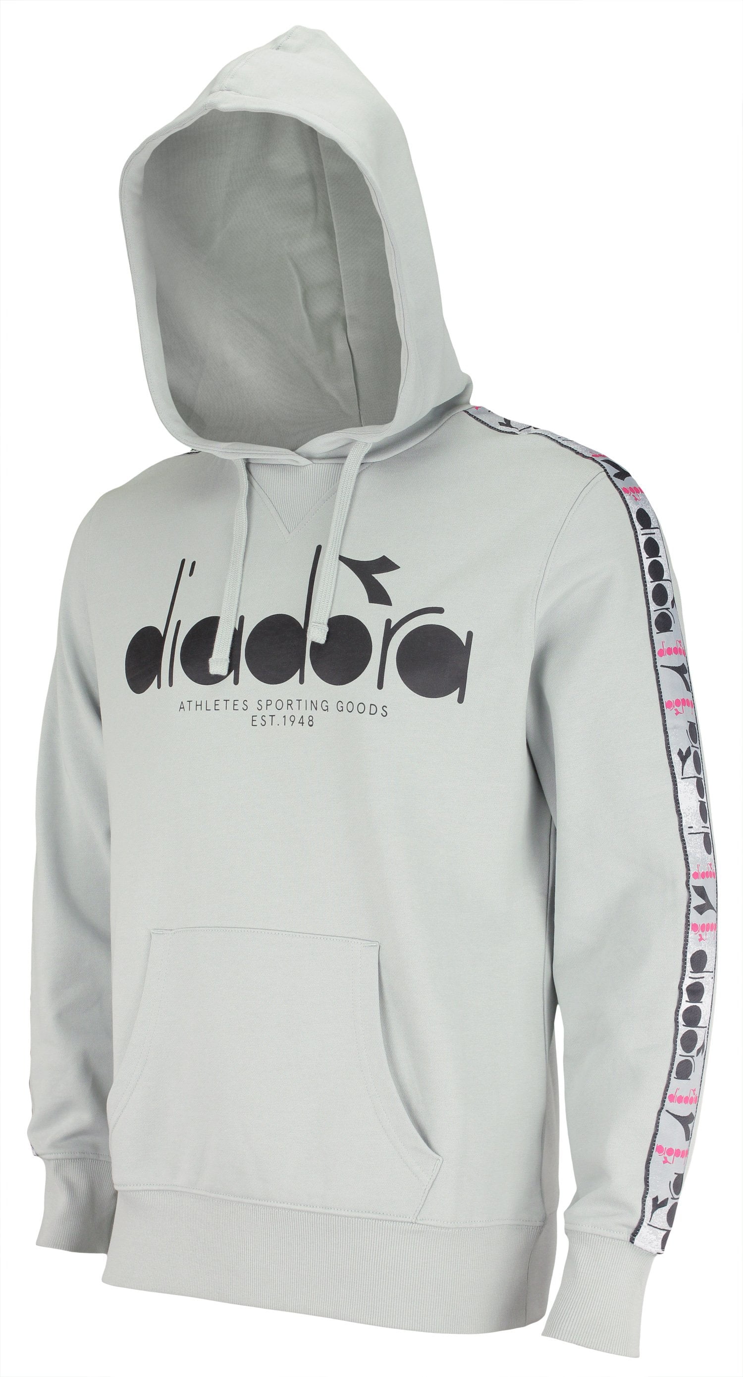 Diadora Womens Hoody White Full Zip Hooded Jacket Casual Stylish Fashion Hoodie 