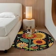 thumbnail image 2 of Round Rugs 8Ft, Vintage Sunflower Round Area Rug Washable Indoor Throw Carpet, Black Boho Ethnic Summer Botanical Large Non Slip Circle Rug for Kids Room RV Home Decor Aesthetic, 2 of 8