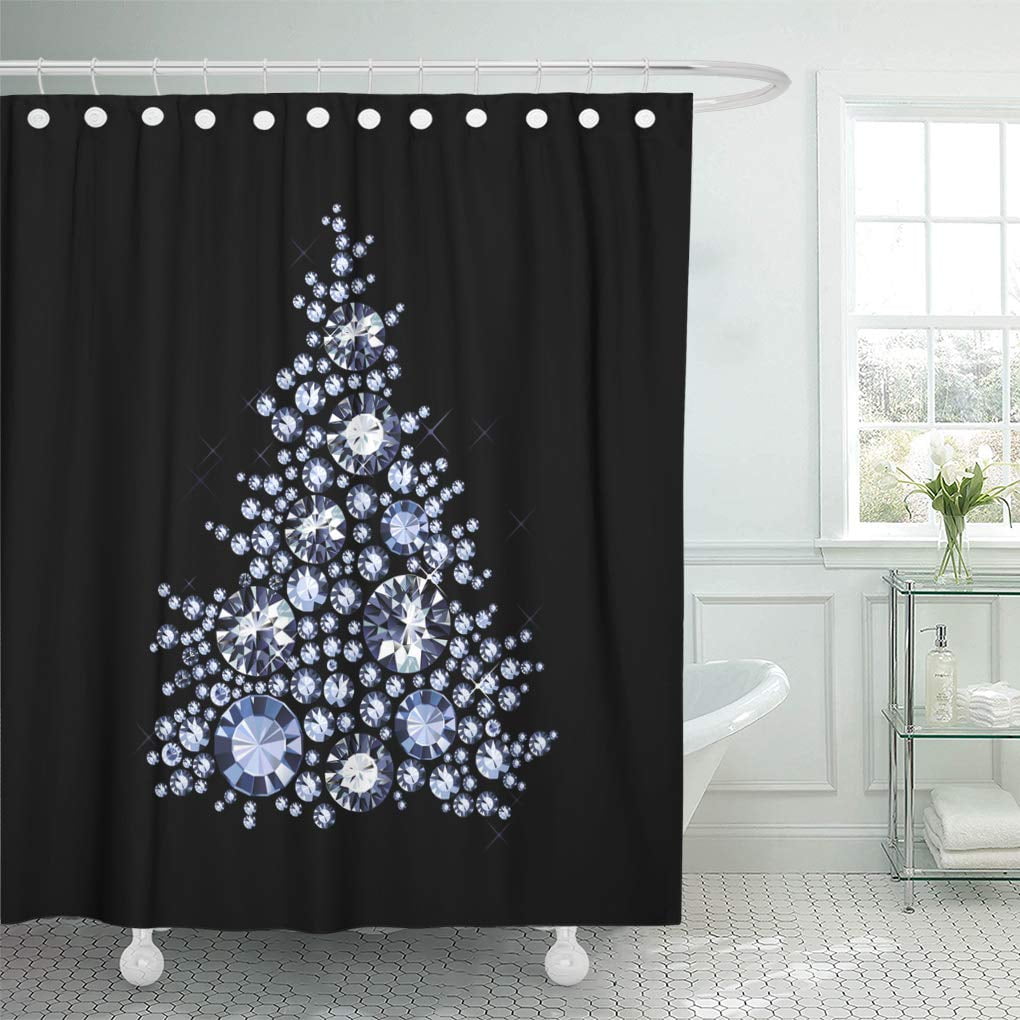 CYNLON Blue Diamond Christmas Tree Made of Gems Jewelry Jewel Xmas