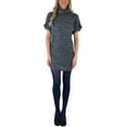 thumbnail image 7 of ToBeInStyle Women's Heavy Knit Sweater Tunic with Wide Fold-Over Turtleneck - Gray - L, 7 of 7