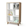 thumbnail image 2 of Humble Crew Morgan 6 Cube Toy Storage Mid-Century Organizer, Wood/White, 2 of 12