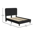 thumbnail image 5 of BizChair Charcoal Full Fabric Upholstered Platform Bed - Headboard with Rounded Edges - No Box Spring or Foundation Needed, 5 of 11