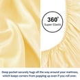 thumbnail image 4 of PiccoCasa Satin Silk Fitted Bed Sheet with 12 inch Deep Luxury Smooth Full Golden Tone, 4 of 6