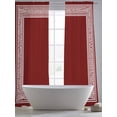 thumbnail image 6 of Sheer Curtains 84 Inches Long, Red Geometric Light Filtering Window Curtains for Living Room, Country Farm Traditional Chinese Tile Rod Pocket Voile Sheer Curtain Drapes, 52"W x 84"L, 2 Panels, 6 of 8