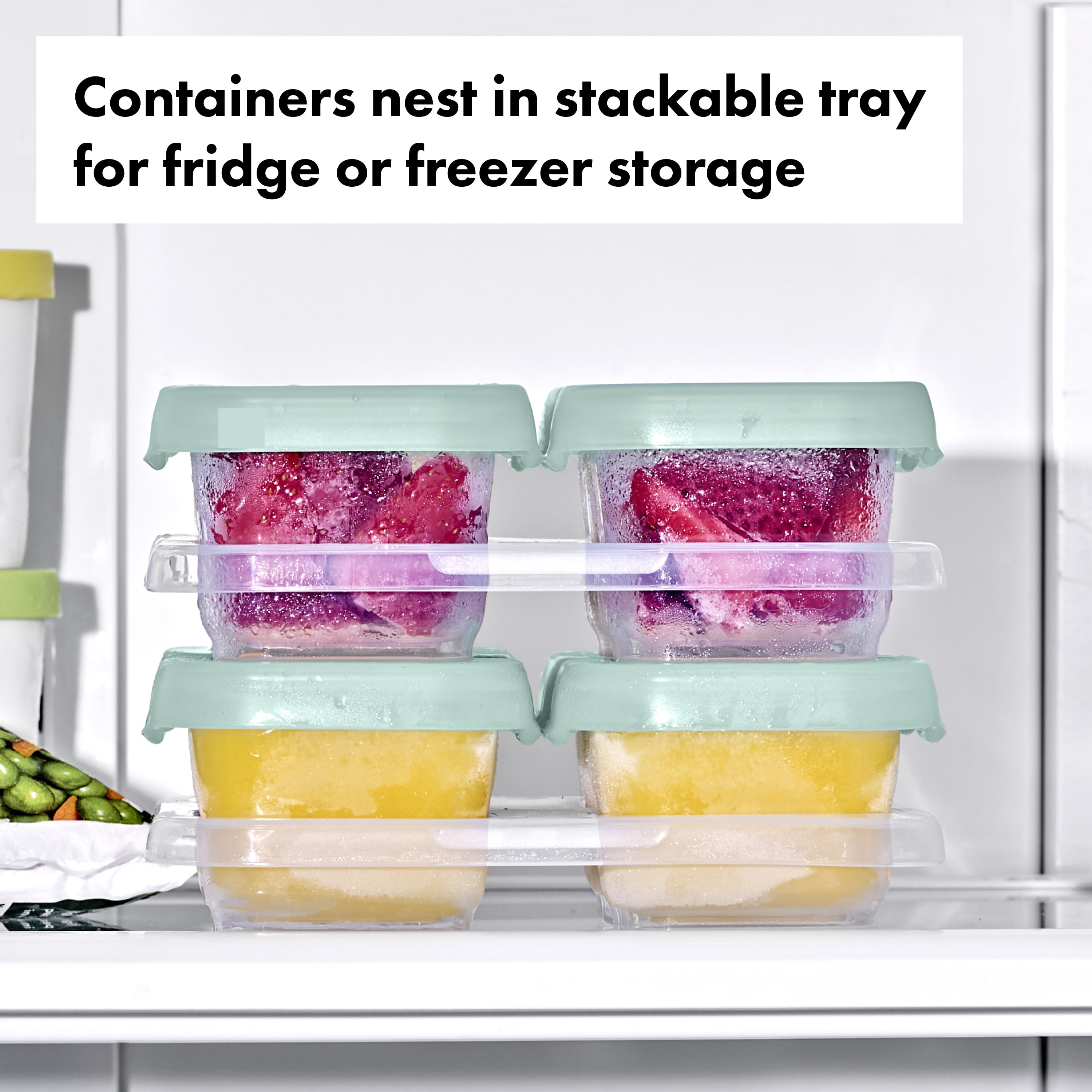 OXO Tot Baby Blocks Food Storage Containers 4 oz, Opal, 4-Pack, For Infants Ages 0-12 Months