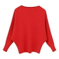 thumbnail image 4 of Cardigan Sweaters for Women, Oversized Batwing Sleeve Pullover Knit Sweater Crew Neck Long Sleeve Soft Casual Loose Fit Comfortable Fall Winter Fashion, Women's Sweaters(Watermelon Red,XL), 4 of 4
