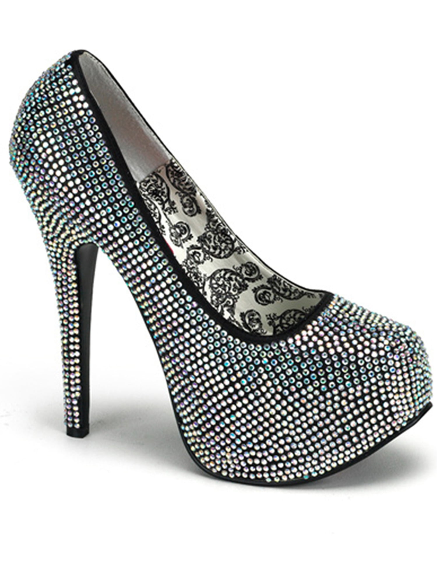 5 3/4'' Heel Rhinestone Platform Pump Closed Concealed Platform Costume Shoe 5 3/4'' Heel Rhinestone Platform Pump Closed Concealed Platform Costume Shoe