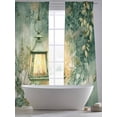thumbnail image 5 of Vintage Oil Light Sheer Curtains 84 Inch Length 2 Panels Set Window Treatments, Spring Green Leaves Retro Candles Rod Pocket Semi Curtains for Living Room/Bedroom/Kitchen Décor, 104"W x 84"L, 5 of 7