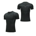 thumbnail image 4 of Dyfzdhu T Shirts for Men Compression Short Sleeve Base Layer Athletic Undershirt Gear Workout Shirt Black, 4 of 5