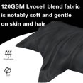 thumbnail image 5 of VEVOOTEX Cooling Lyocell Blend Silky Satin Pillowcases Soft 2 Pack Standard 20"x26" Black, 5 of 7