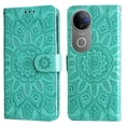 thumbnail image 4 of Funda tipo cartera GANGXUN para Vivo V50 , diseño girasol, cuero PU, soporte, cierre magnético, tarjetero, 4 of 5